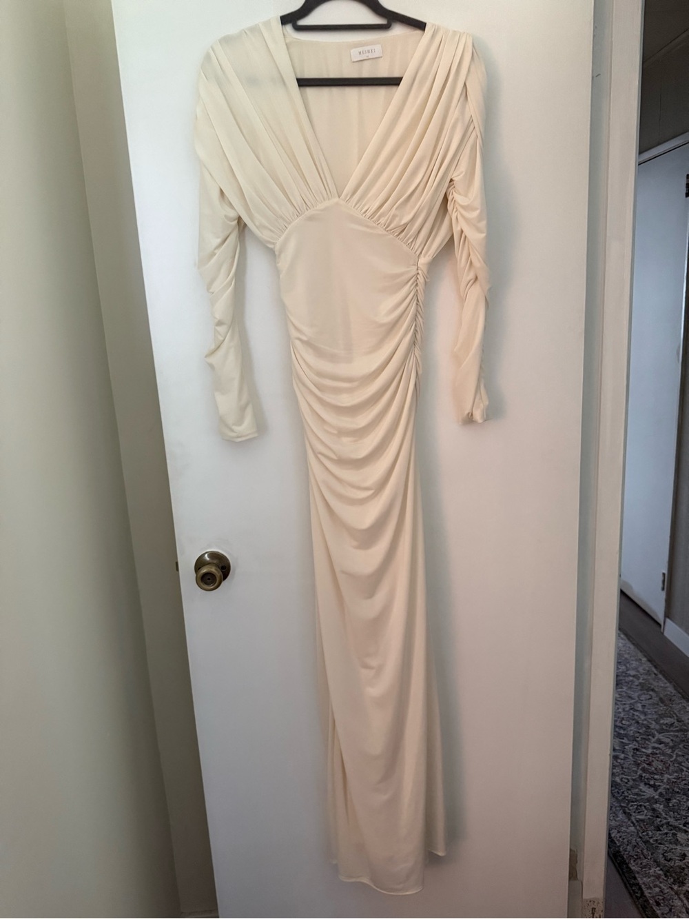Meshki Ruched Long Sleeve Maxi Dress